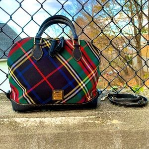 Mint Tartan Plaid Black Stewart Dooney & Bourke Crossbody Dome Satchel